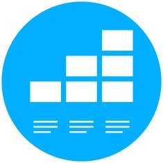 Bar Graph icon on a round button - Round Series N22