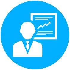 Businessman icon on a round button - Round Series N21