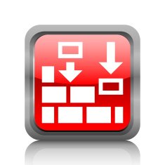 Wall icon on a square button - RubyRed Series N2