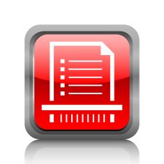 Document icon on a square button - RubyRed Series N9