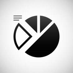 Pie Chart icon on a white background - Shade Series N7