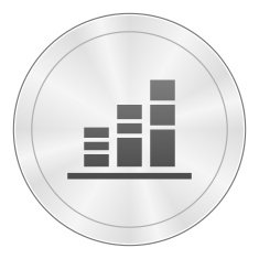 Bar Graph icon on a round button - Sharp Series N20
