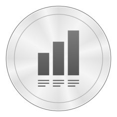Bar Graph icon on a round button - Sharp Series N21