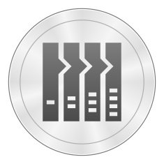 Flowchart icon on a round button - Sharp Series N11