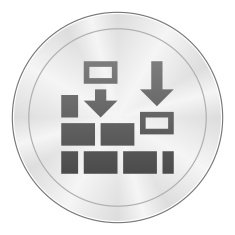 Wall icon on a round button - Sharp Series N2