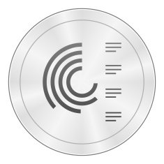 Radial Chart icon on a round button - Sharp Series