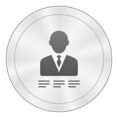 Businessman icon on a round button - Sharp Series N21