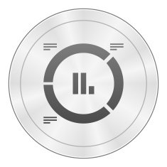 Donut Chart icon on a round button - Sharp Series N5