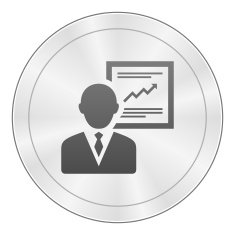 Businessman icon on a round button - Sharp Series N22