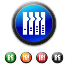 Flowchart icon on round buttons - Shined Series N11