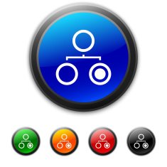 Organization Chart icon on round buttons - Shined Series N5 free image ...