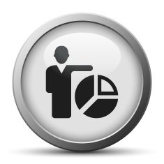 Businessman icon on a silver button - Silver Series N20