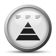 Pyramid icon on a silver button - Silver Series N12