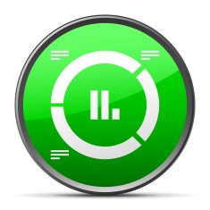 Donut Chart icon on a round button - Slender Series N5