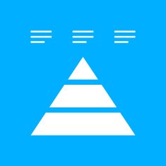 Pyramid icon on a blue background - Smooth Series N12