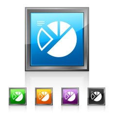 Pie Chart icon on square buttons - Squared Series N7