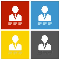 Businessman icon on square buttons - Square Series N21