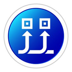 Conveyor icon on a round button - Sticker Series N2
