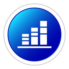 Bar Graph icon on a round button - Sticker Series N20