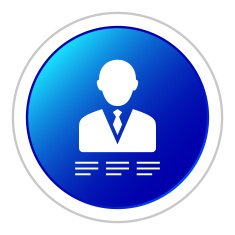 Businessman icon on a round button - Sticker Series N21