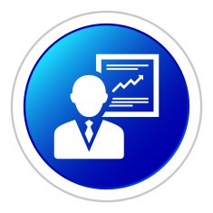 Businessman icon on a round button - Sticker Series N22