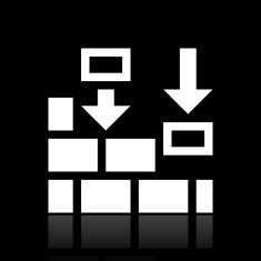 Wall icon on a black background - White Series