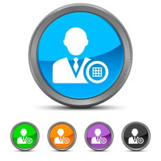 Businessman icon on circle buttons N4