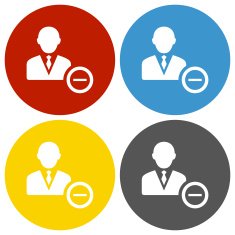 Businessman icon on circle buttons N5