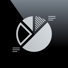 Pie Chart icon on a black background