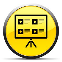 Projection Screen icon on a round button