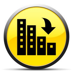 Apartment Building icon on a round button N2