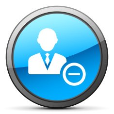Businessman icon on a round button N8