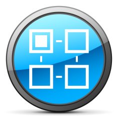 Flowchart icon on a round button N6