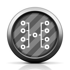 Flowchart icon on a round button N12