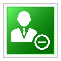 Businessman icon on a square button