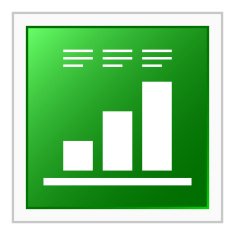 Bar Graph icon on a square button