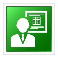 Businessman icon on a square button N2