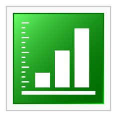 Bar Graph icon on a square button N3