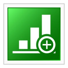 Bar Graph icon on a square button N4