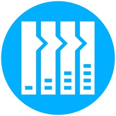 Flowchart icon on a round button N15