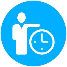 Businessman icon on a round button N21
