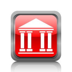 Bank icon on a square button N3