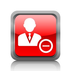 Businessman icon on a square button N5