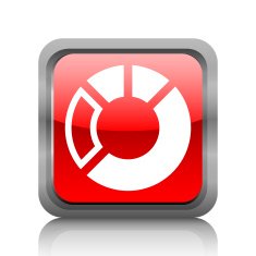 Donut Chart icon on a square button N2