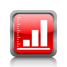 Bar Graph icon on a square button N7