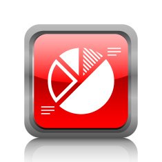 Pie Chart icon on a square button N2