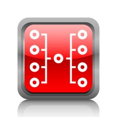 Flowchart icon on a square button N6