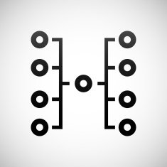 Flowchart icon on a white background N16