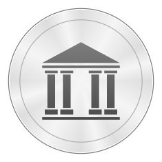 Bank icon on a round button N11