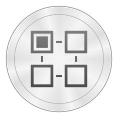 Flowchart icon on a round button N17
